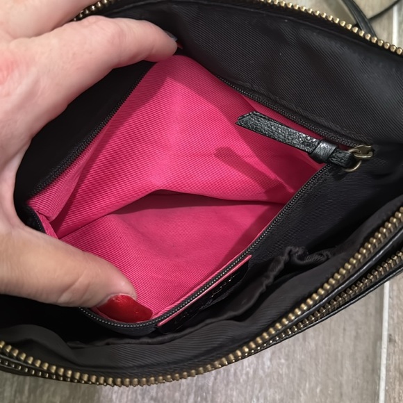 Elliott Lucca Black Leather Crossbody Bag Purse Chain Strap - Picture 7 of 12